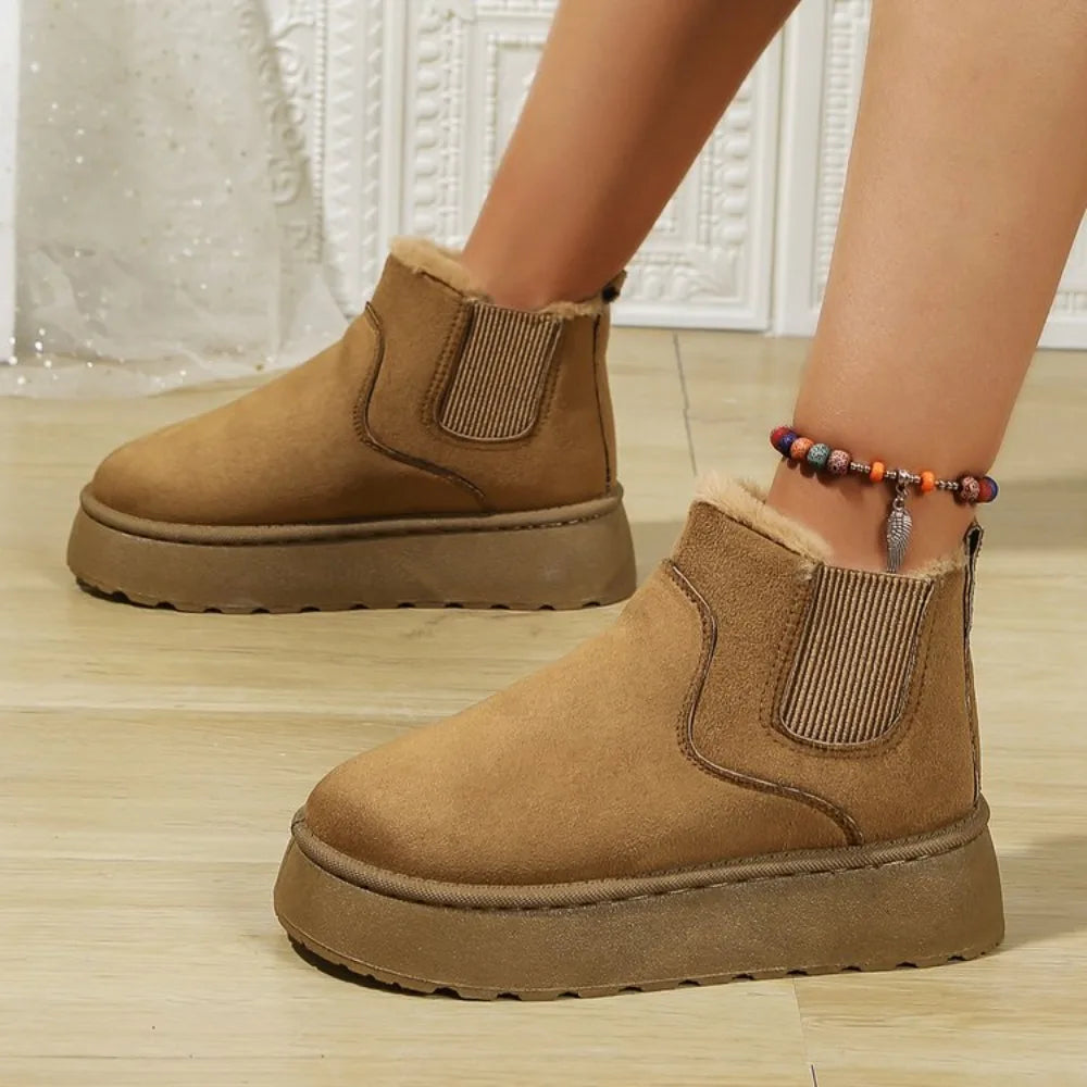 Warm Solid Fur Short Boots