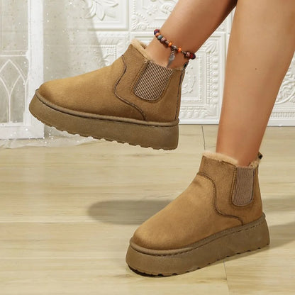 Warm Solid Fur Short Boots