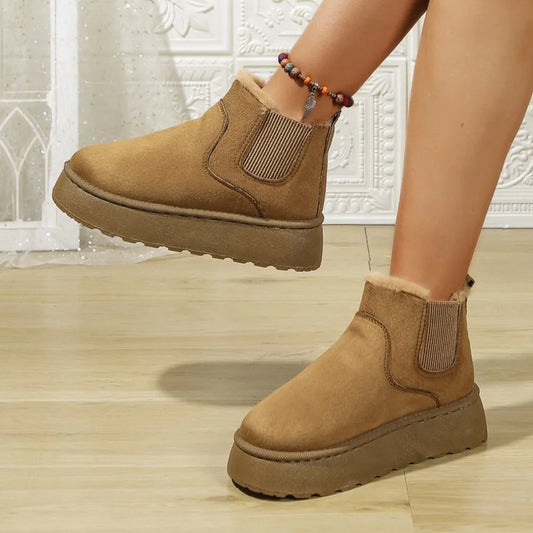 Warm Solid Fur Short Boots