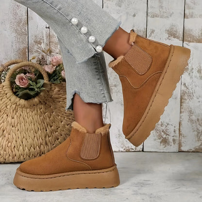 Warm Solid Fur Short Boots